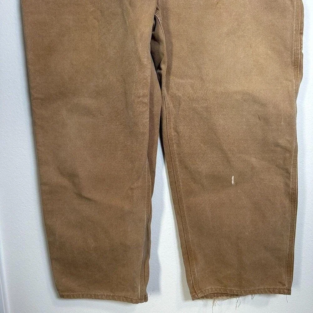 Carhartt Carpenter Pants Mens 44x30 Brown Vintage B11 BRN Duck Canvas Made USA